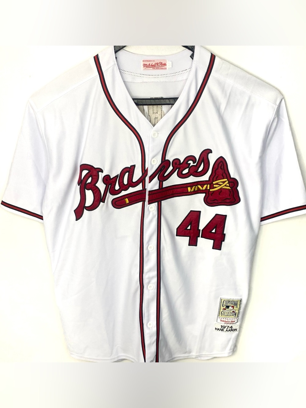 Atlanta Braves MLB Hank Aaron #44 Jersey Mitchell & Ness Cooperstown Collection